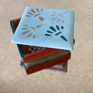 Hand painted Ceramic Box with Lid